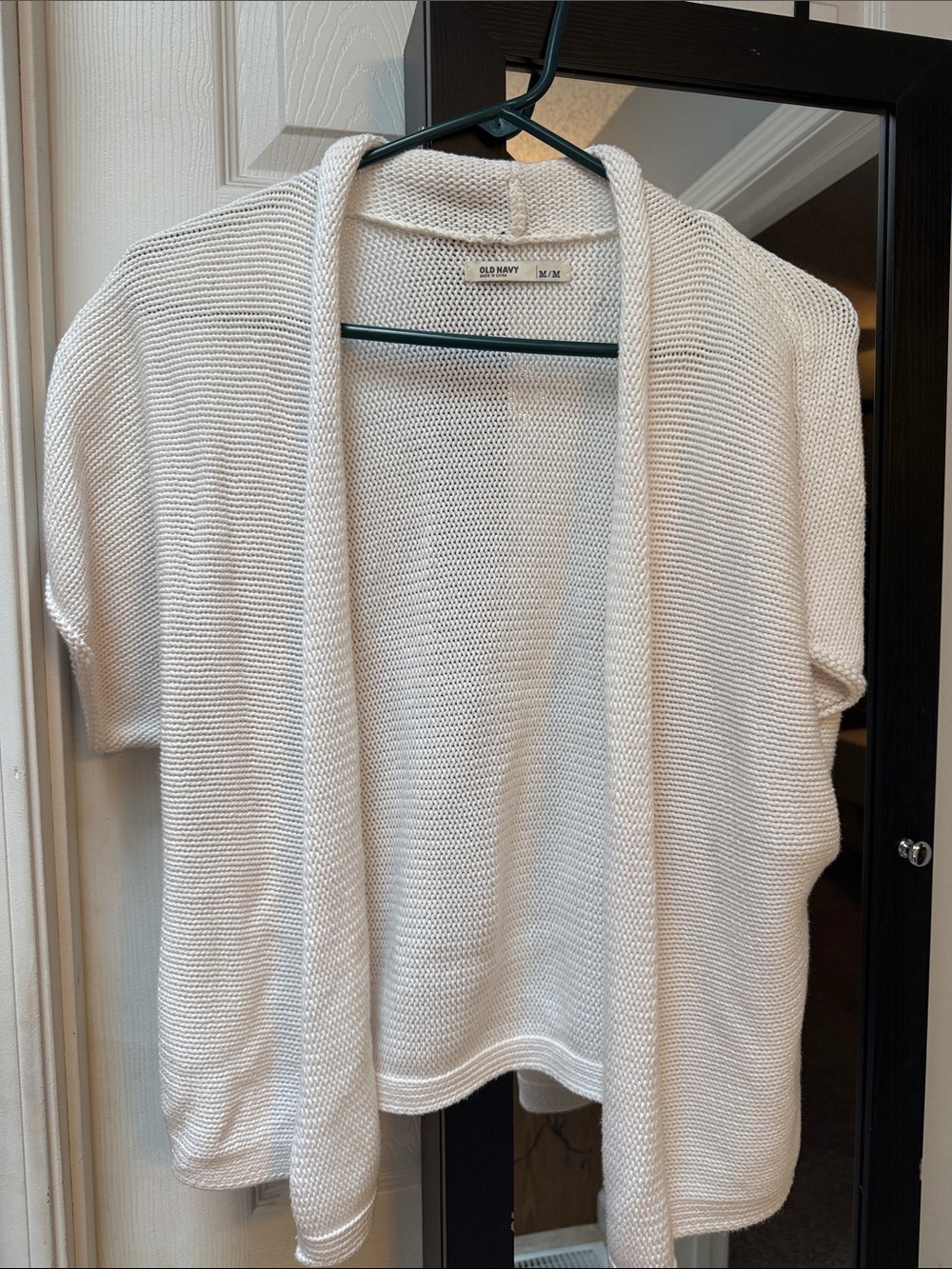 Old Navy Cream Open-Front Short Sleeve Cardigan Sweater